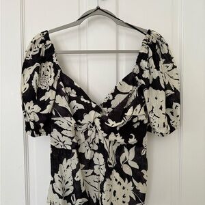 Mango floral print blouse